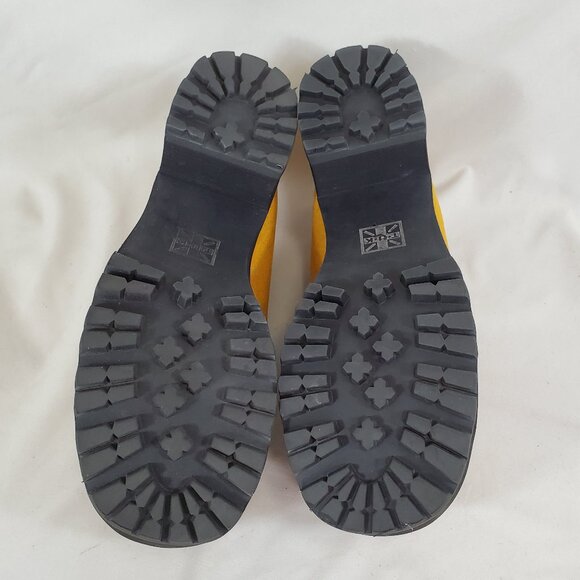 T.U.K. Mustard Faux Suede Fringe Loafer Platform TUK yellow - Picture 9 of 9
